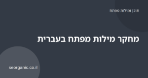 אדם בוחן רשימת מילות מפתח בעברית על מסך מחשב