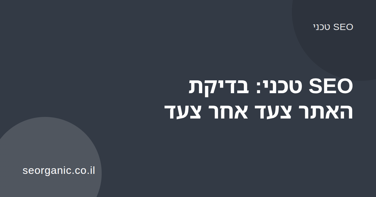 בודק אתר עם רשימת סימון של שלבי SEO טכני על מסך מחשב